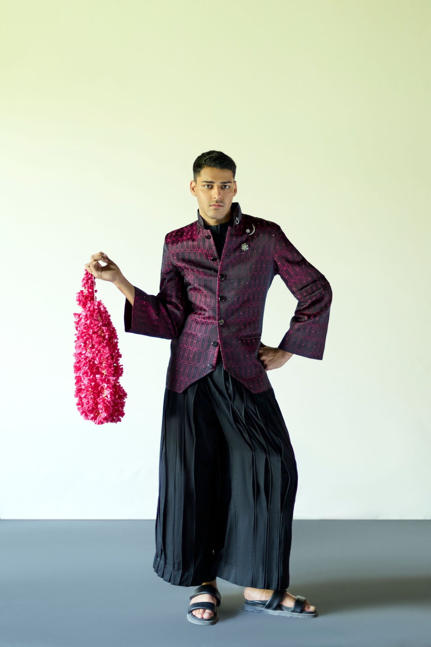 Bela Embroidered Brocade Bandhgala