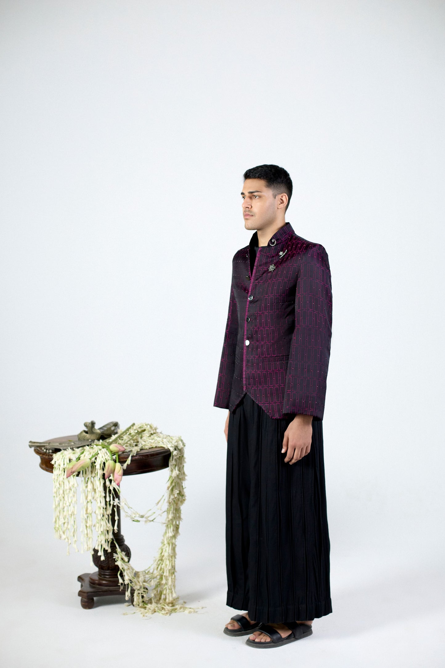 Bela Embroidered Brocade Bandhgala