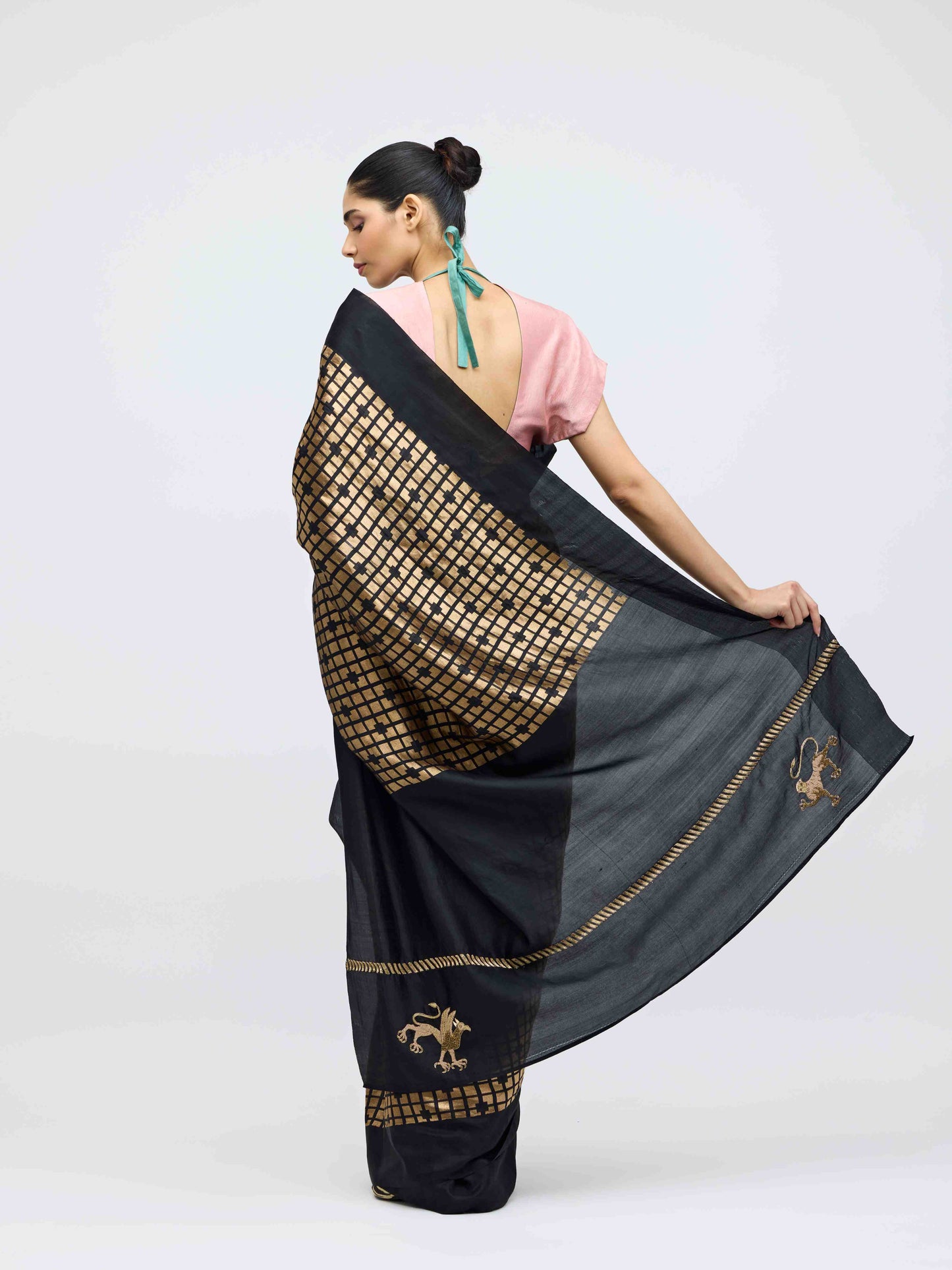 Sabina Black Brocade Silk Saree (Classic)