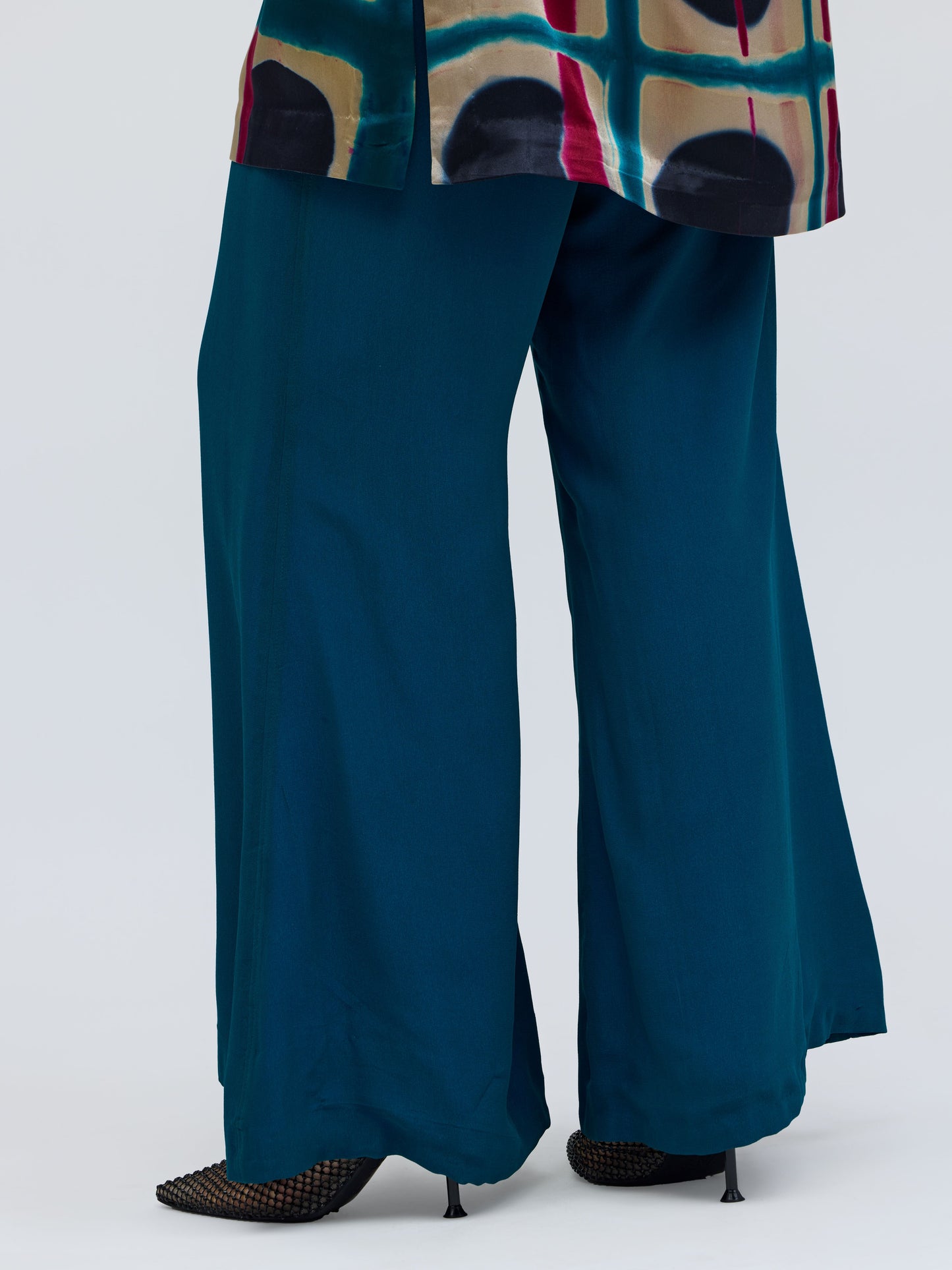 Bijlee Resist Dyed Silk Top & Georgette Trousers Set