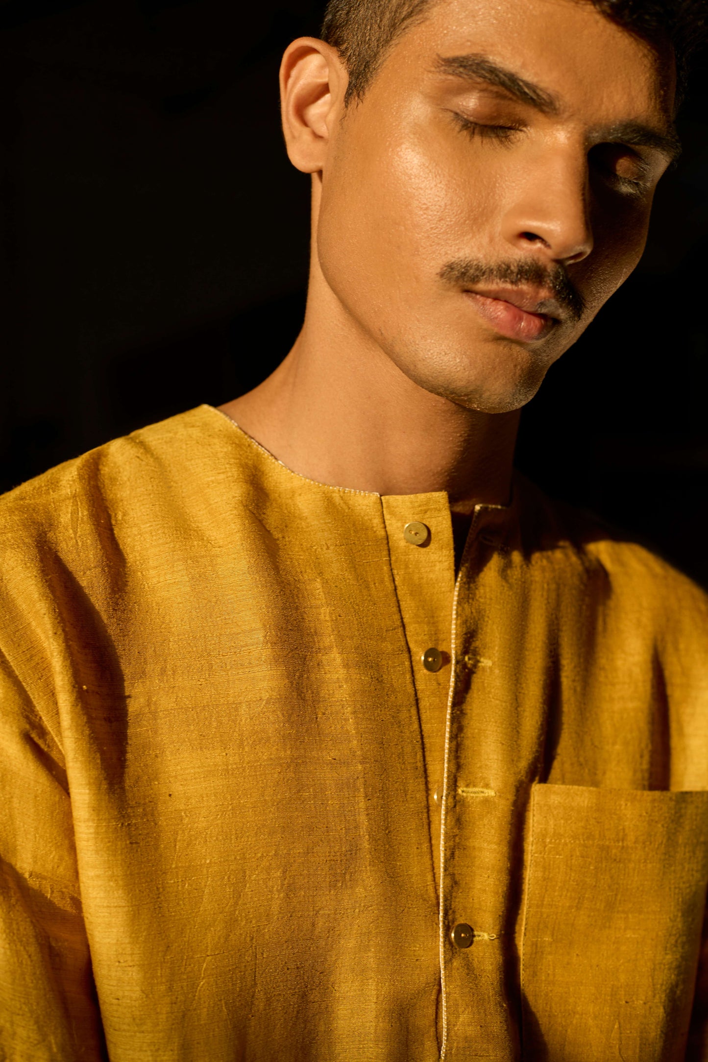 Bird House Kurta - Mustard