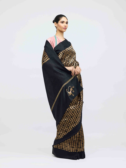 Sabina Black Brocade Silk Saree (Classic)