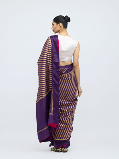 Teerchi Purple Silk Saree