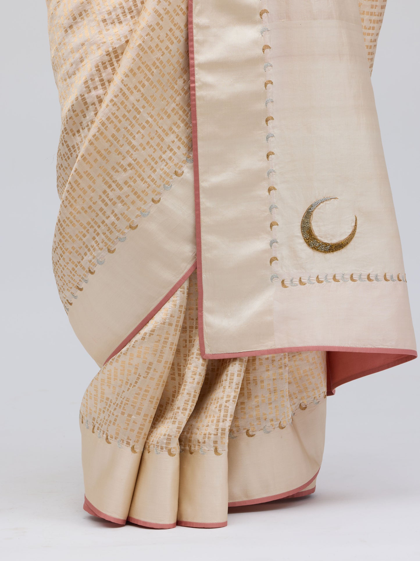 Chauk Chand Ivory Silk Saree