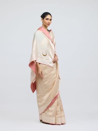 Chauk Chand Ivory Silk Saree
