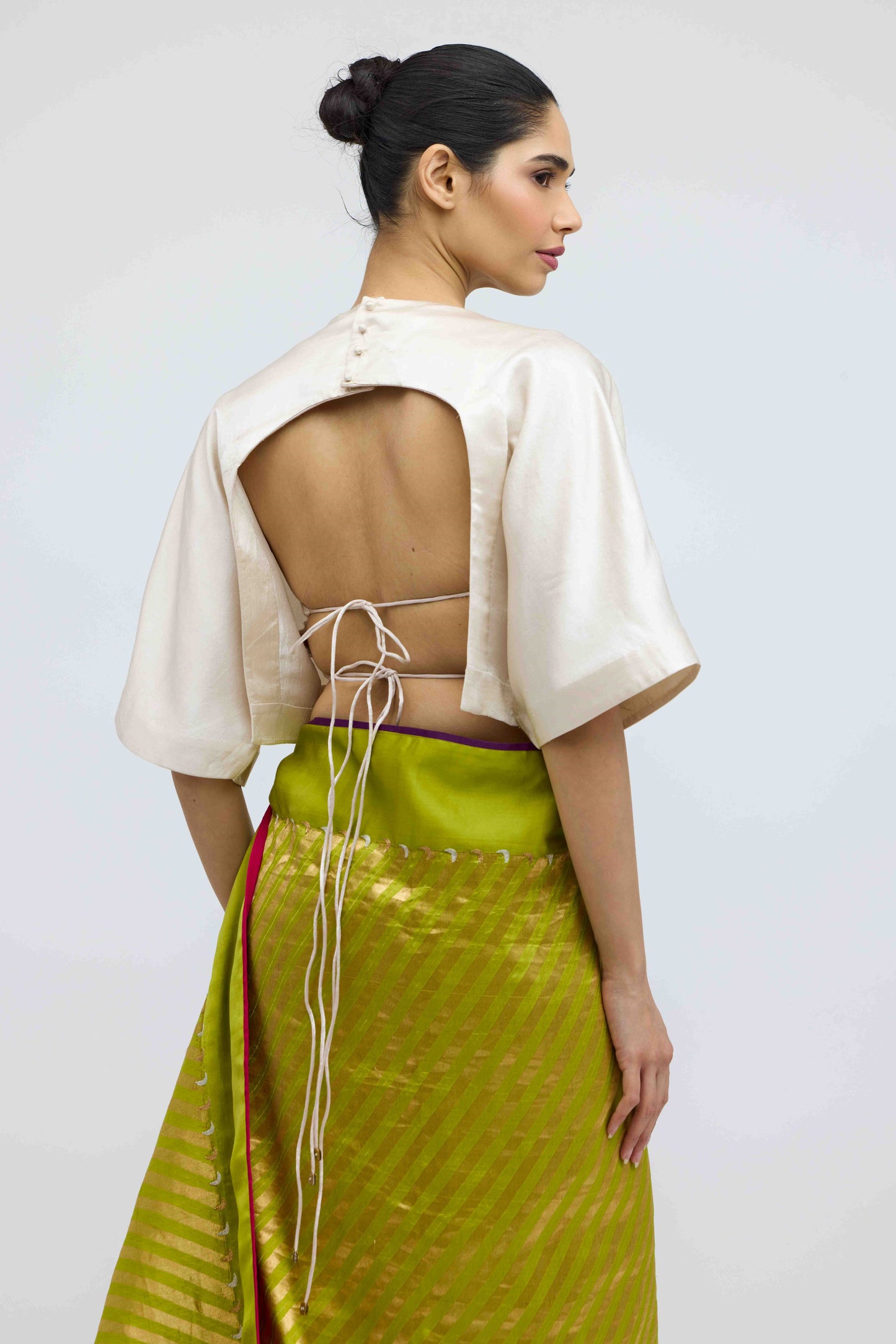 Woman Holding a Fruit Blouse