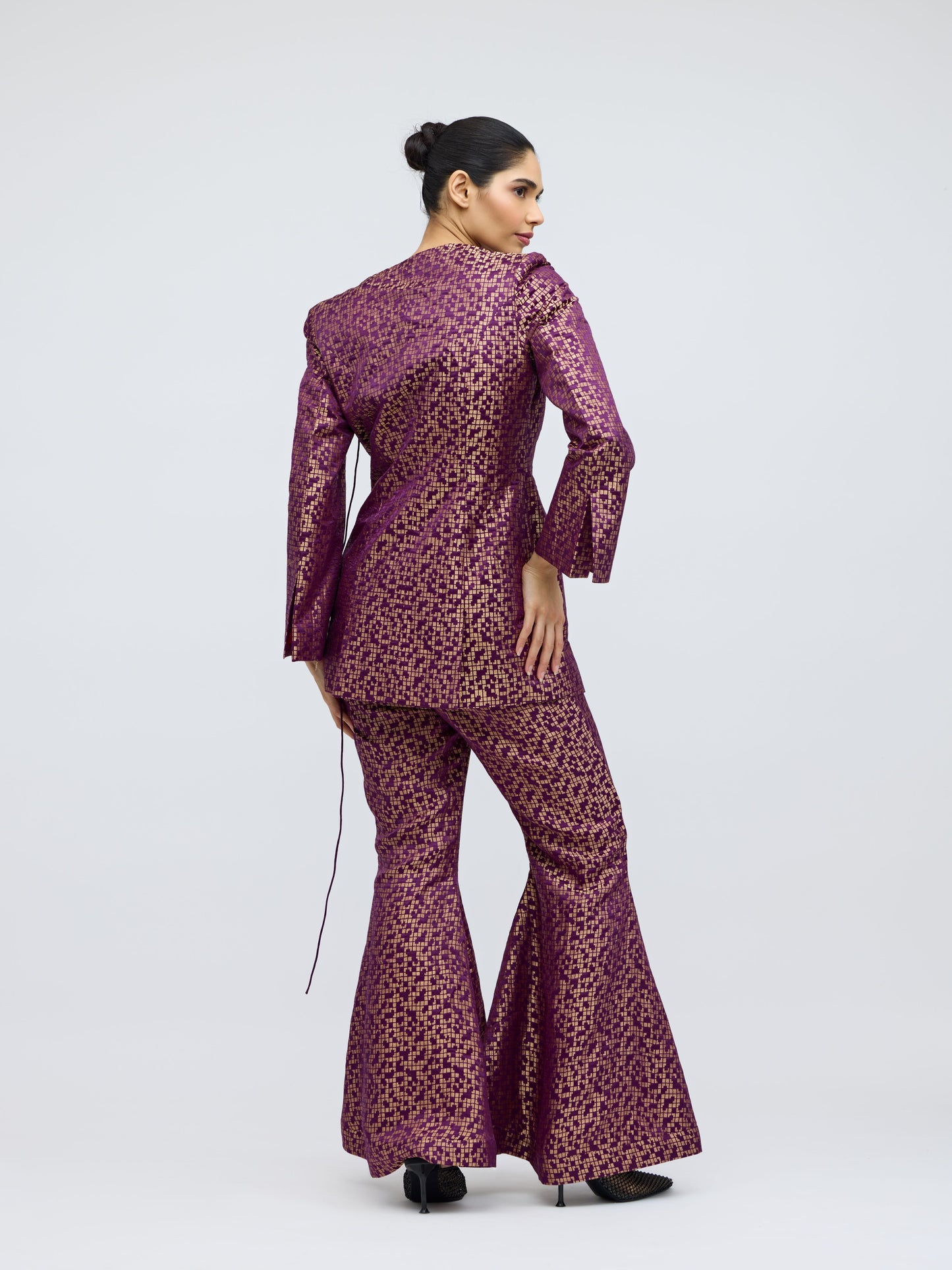 Pointillé Brocade Purple Co-ord Set |