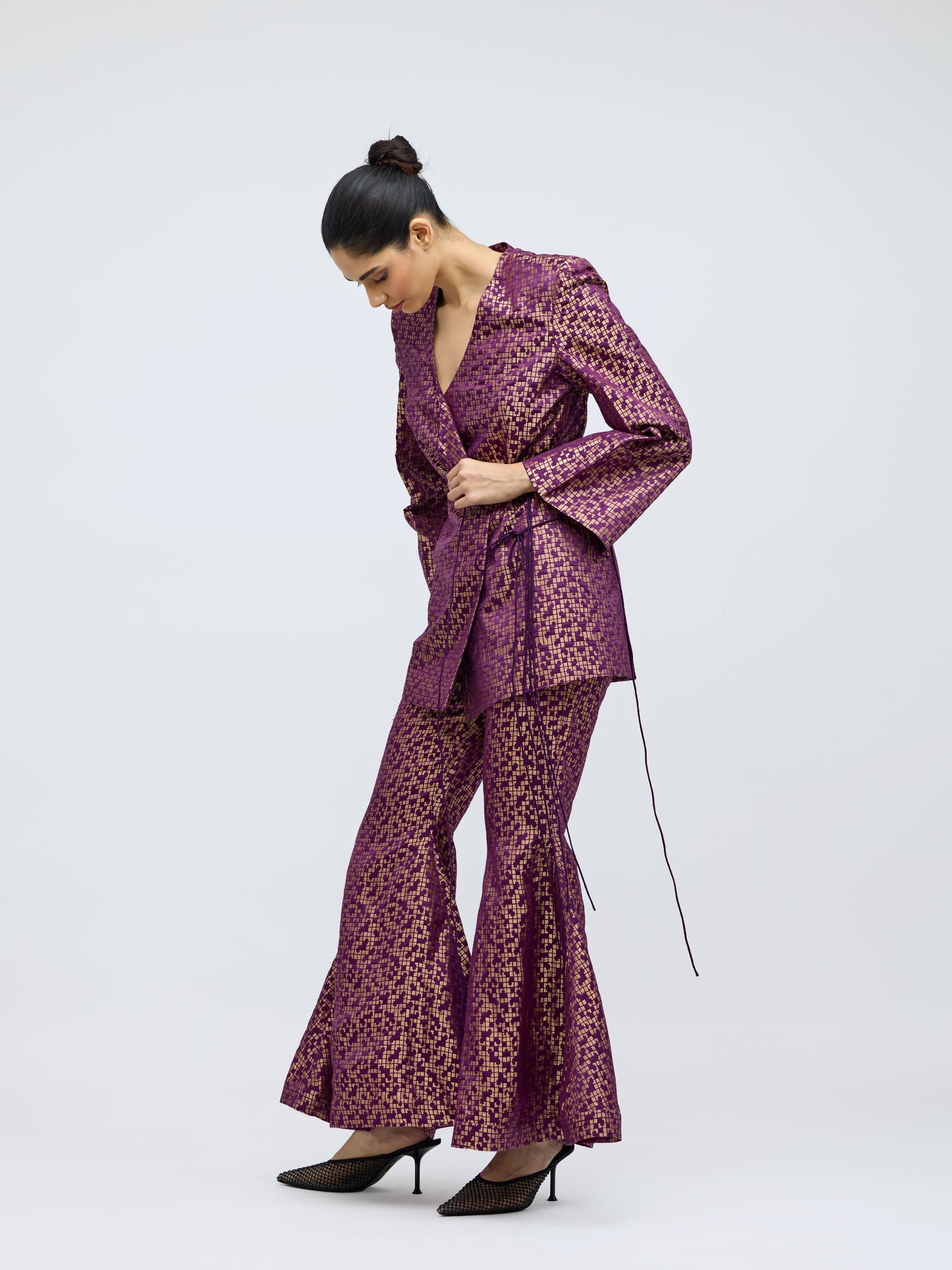 Pointillé Brocade Purple Co-ord Set |