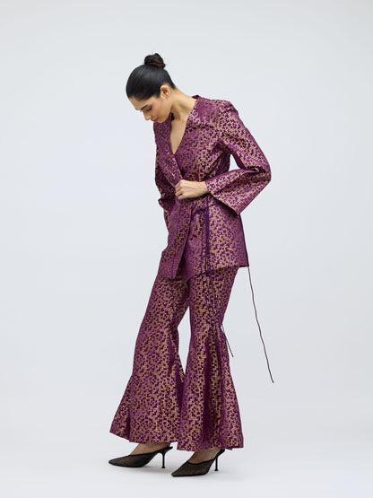 Pointillé Brocade Purple Co-ord Set |