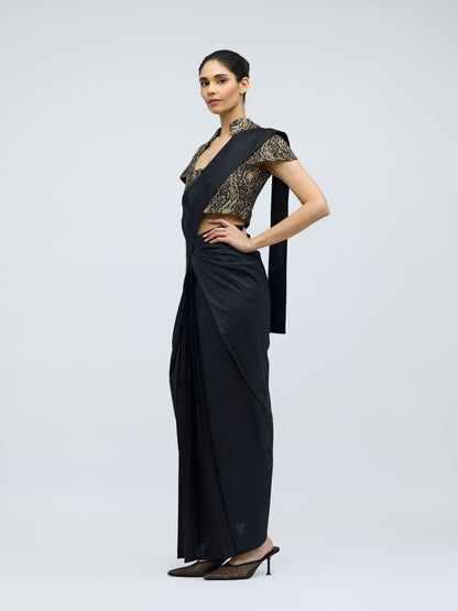 Nivi Satin Drape Skirt Saree | Silk Satin