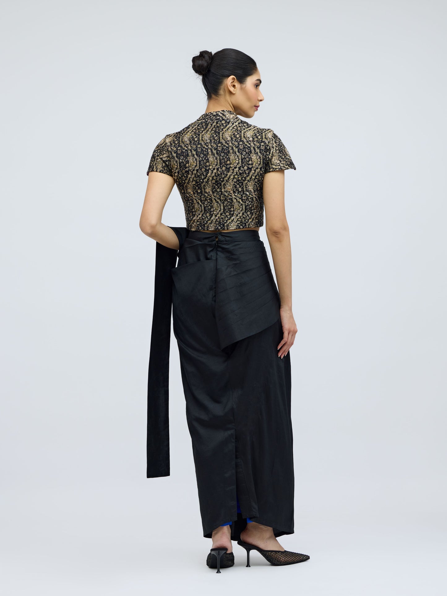 Nivi Satin Drape Skirt Saree | Silk Satin