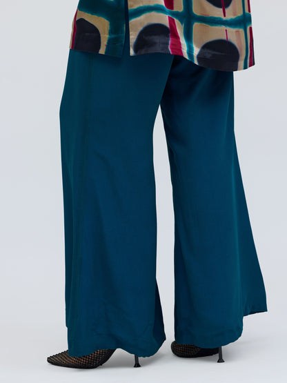 Bijlee Resist Dyed Silk Top & Georgette Trousers Set