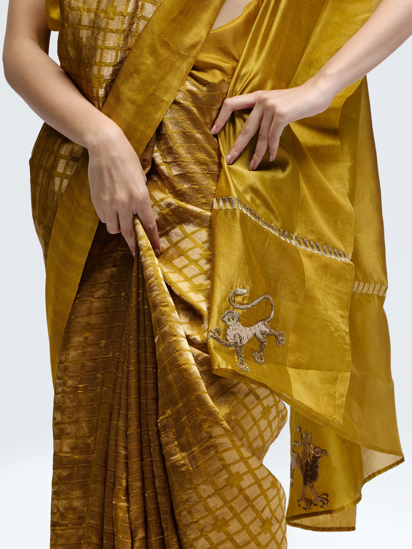 Sabina Mustard Brocade Silk Saree