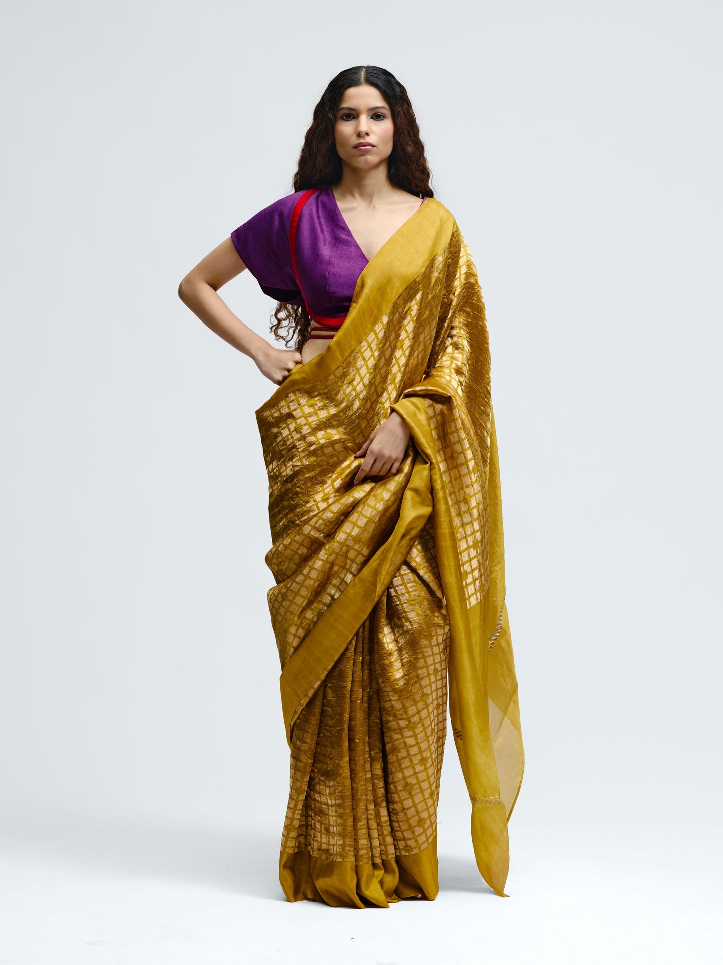Sabina Mustard Brocade Silk Saree