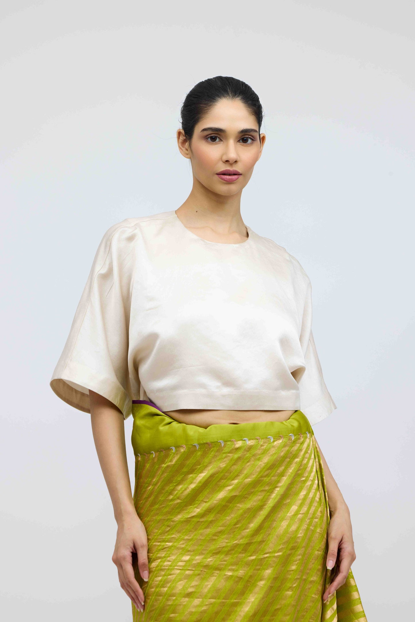 Woman Holding a Fruit Blouse