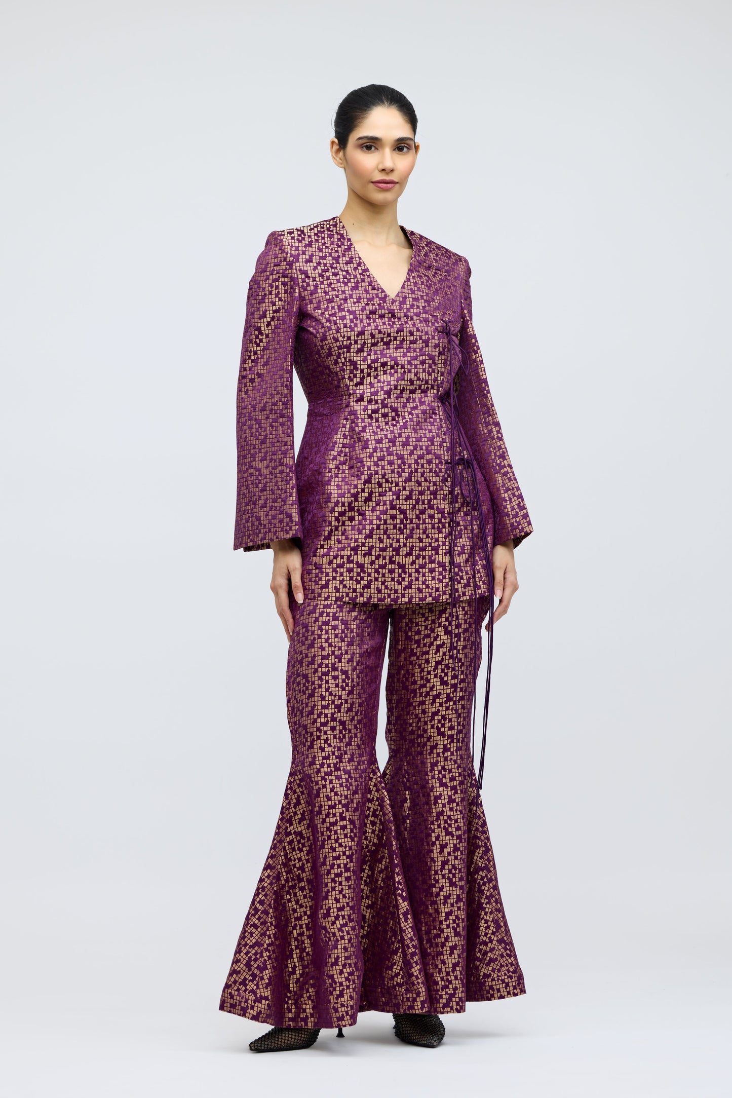 Pointillé Brocade Purple Co-ord Set |