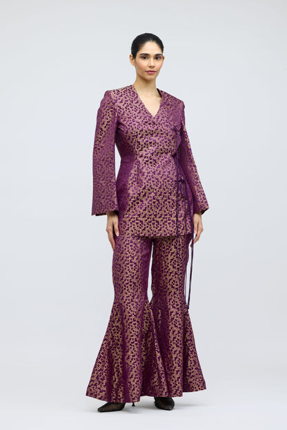 Pointillé Brocade Purple Co-ord Set |