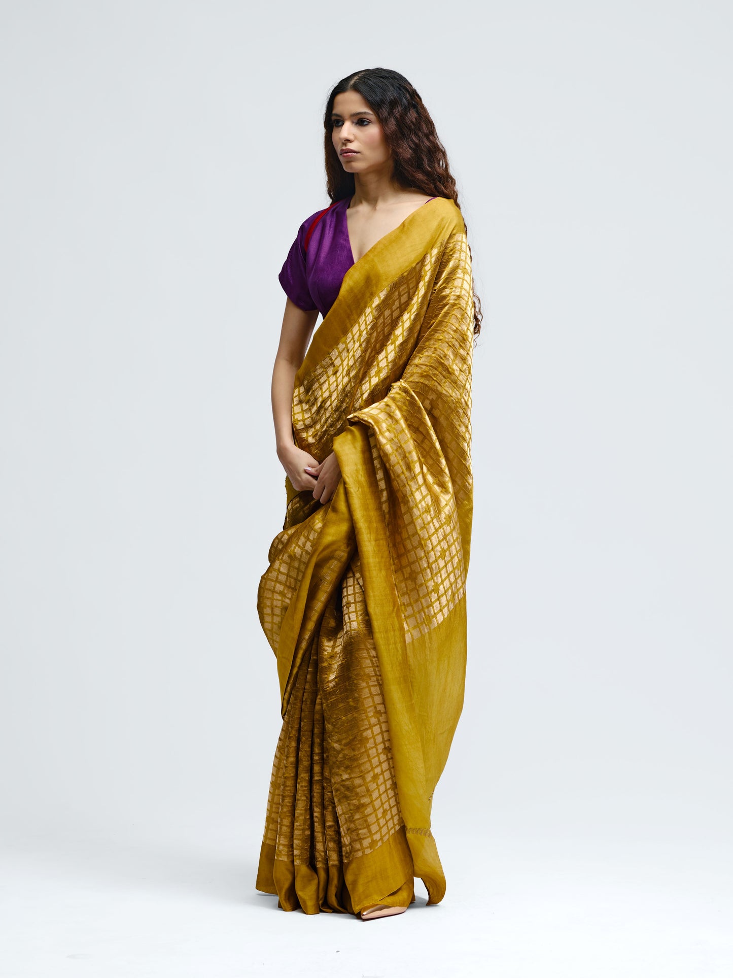 Sabina Mustard Brocade Silk Saree