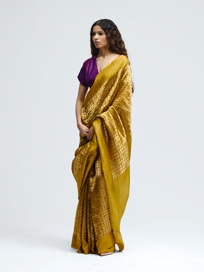 Sabina Mustard Brocade Silk Saree