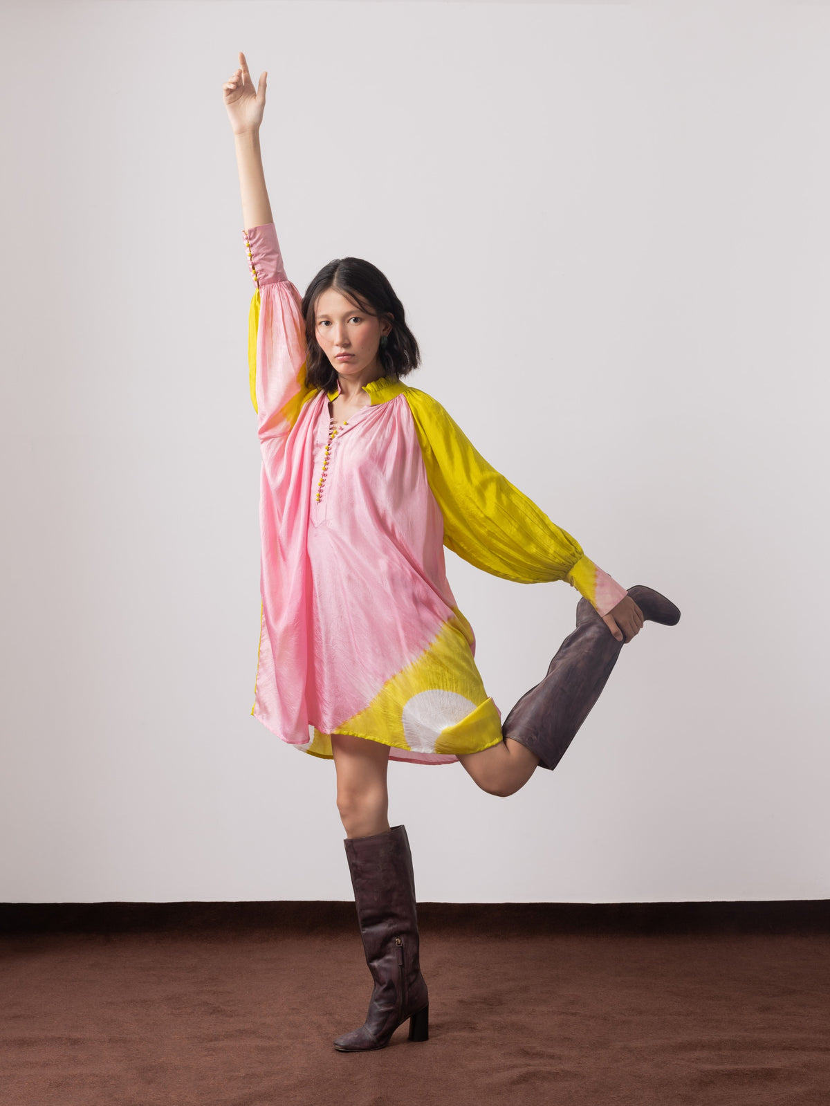Summer Moon Silk Shirt Dress