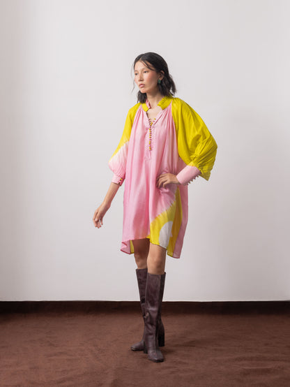 Summer Moon Silk Shirt Dress