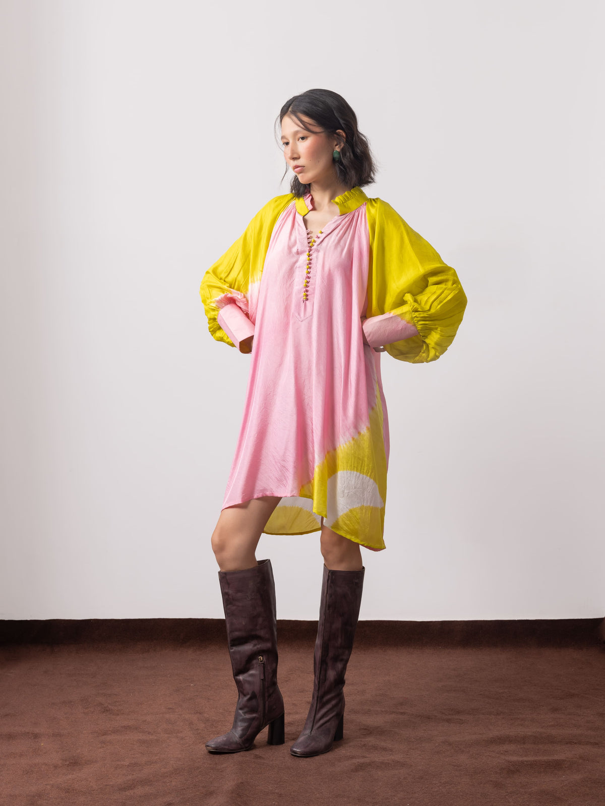 Summer Moon Silk Shirt Dress