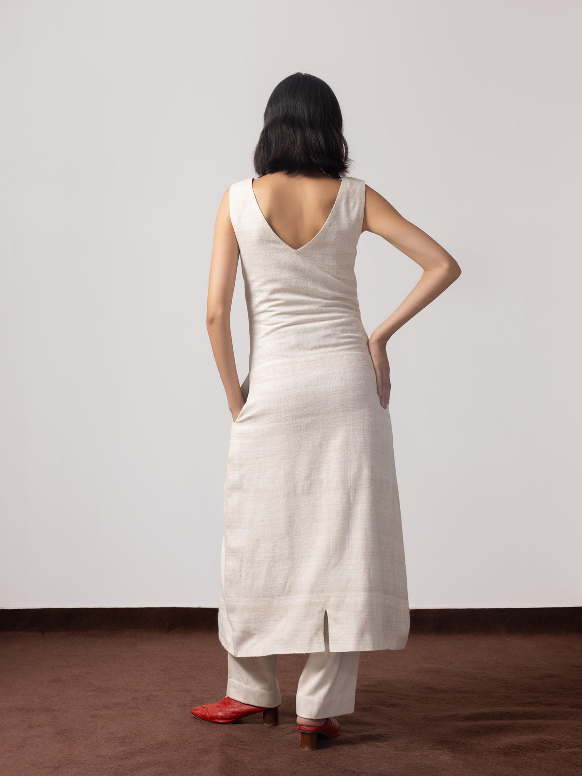She means Business Eri Silk Dress