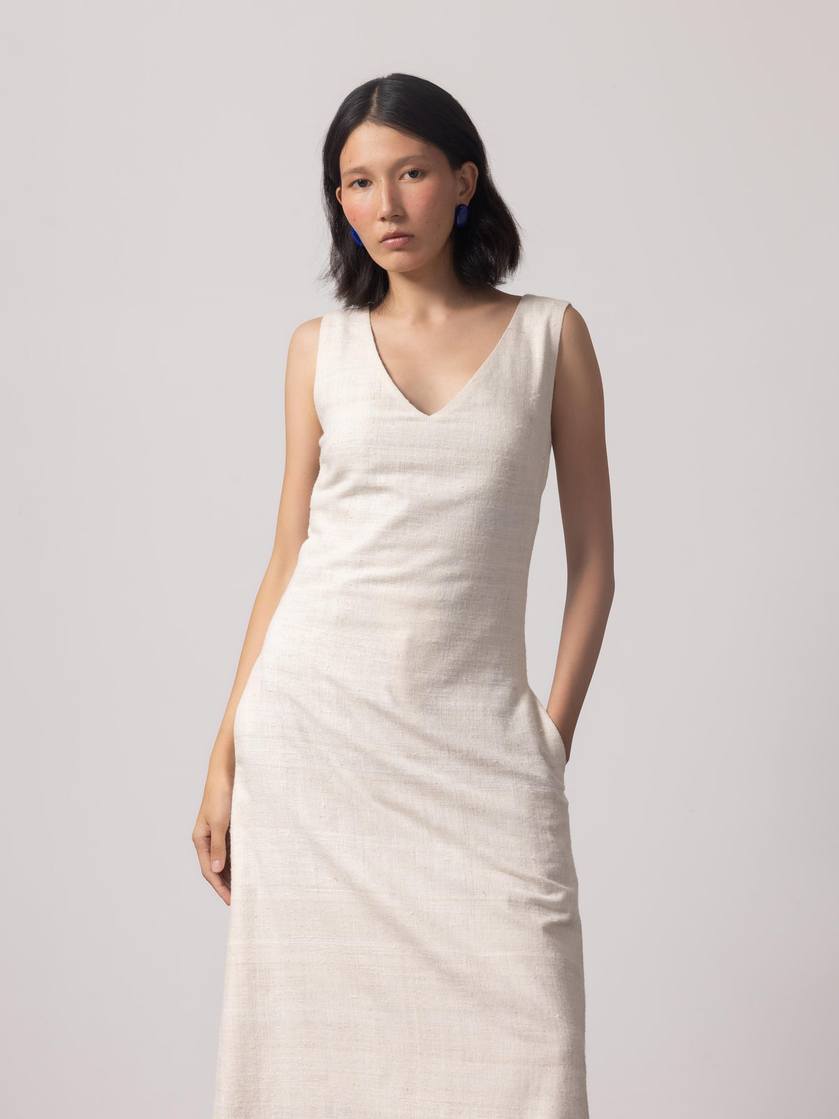 She means Business Eri Silk Dress