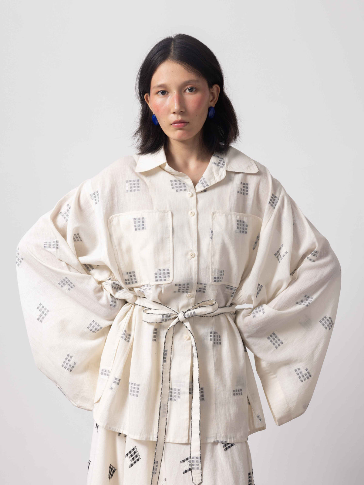 Mirror Dance Jamdani Kimono Shirt