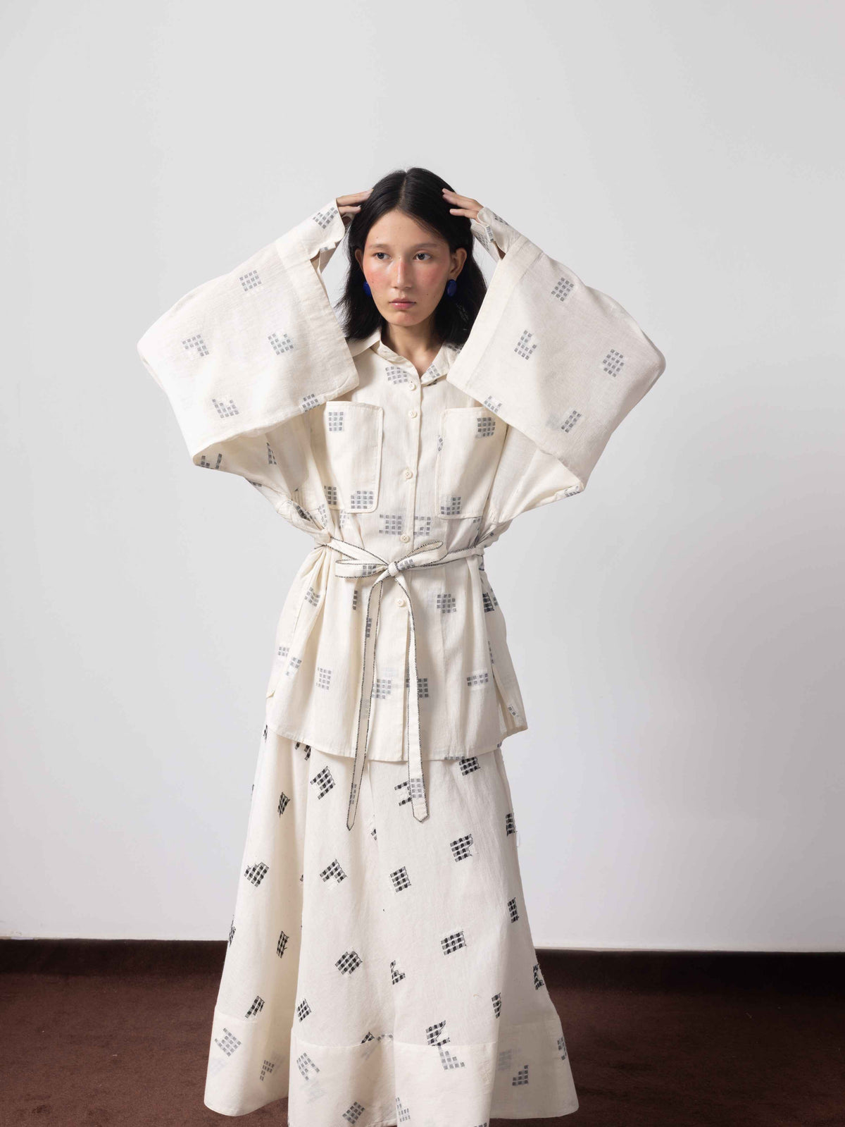 Mirror Dance Jamdani Kimono Shirt