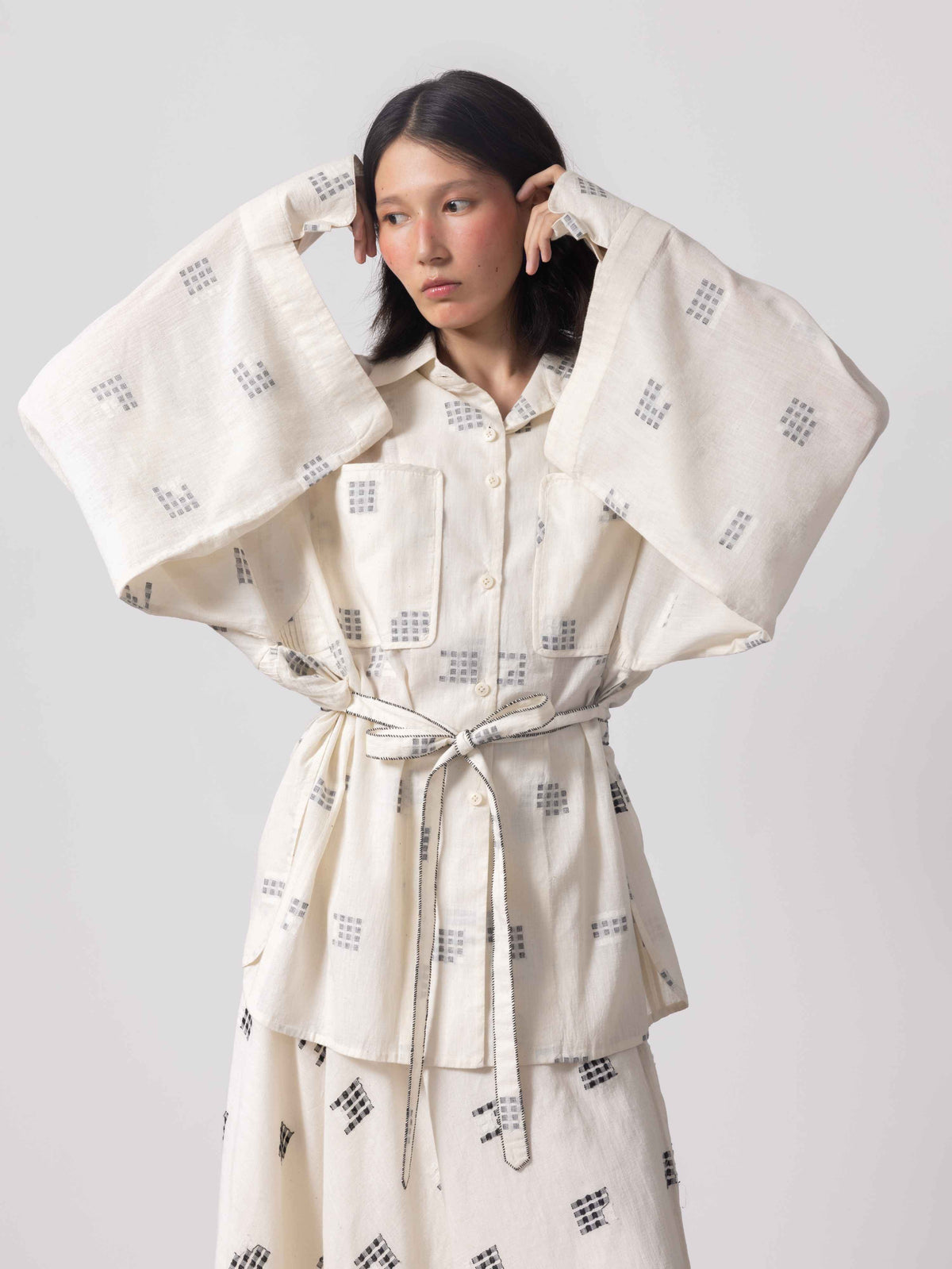 Mirror Dance Jamdani Kimono Shirt