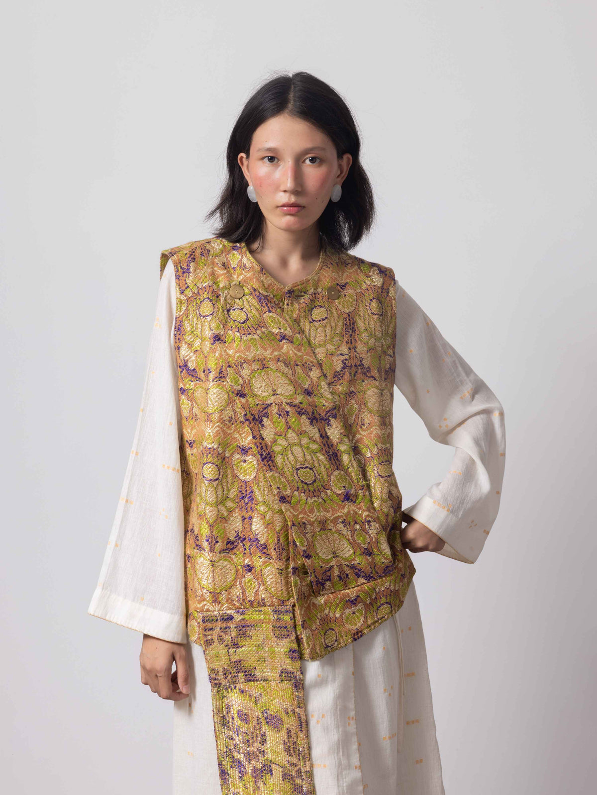 Himroo Lotus Paneled Jacket