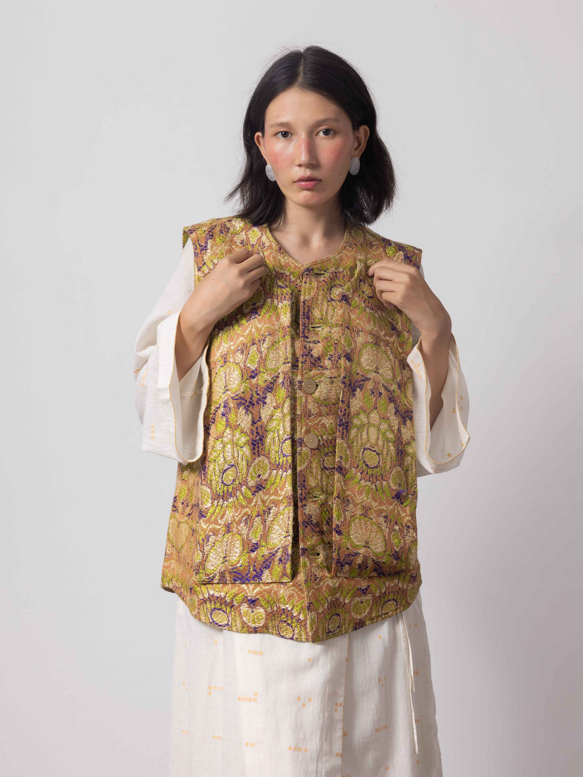 Himroo Lotus Paneled Jacket